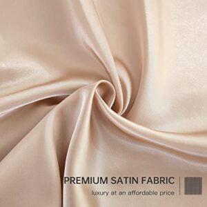 Acrafsman Satin Pillowcases for Hair and Skin King, Microfiber Silk Pillowcases 2 Pack, Shrinkage and Fade Resistant Pillow Covers Set of 2 with Envelope Closure King Size(Champagne, 20x40inches)