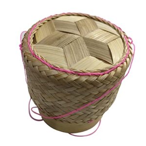 heavens tvcz bamboo sticky rice basket kratip small handmade natural white orchid basket steamer kitchen in thailand for kitchenware or cookware pot food travel picnic keeping after steaming keep warm