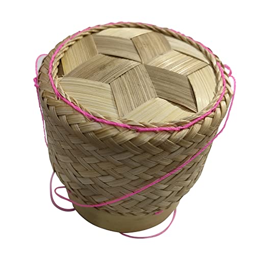 Heavens Tvcz Bamboo Sticky Rice Basket Kratip Small Handmade Natural White Orchid Basket Steamer Kitchen in Thailand for Kitchenware or Cookware Pot Food Travel Picnic Keeping After Steaming Keep Warm