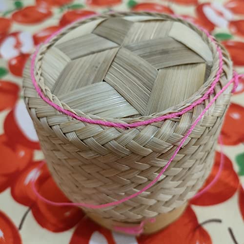 Heavens Tvcz Bamboo Sticky Rice Basket Kratip Small Handmade Natural White Orchid Basket Steamer Kitchen in Thailand for Kitchenware or Cookware Pot Food Travel Picnic Keeping After Steaming Keep Warm