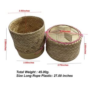 Heavens Tvcz Bamboo Sticky Rice Basket Kratip Small Handmade Natural White Orchid Basket Steamer Kitchen in Thailand for Kitchenware or Cookware Pot Food Travel Picnic Keeping After Steaming Keep Warm