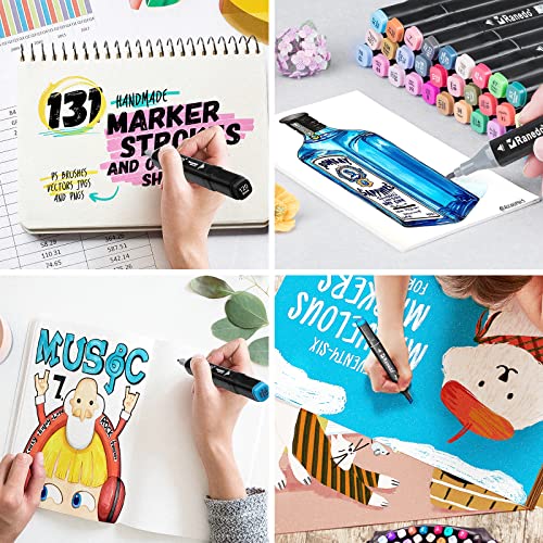 Alcohol Markers, 80 Colors Coloring Pens, Professional Dual Tip Permanent Art Marker Pens, Alcohol Based Markers with 2 Bonus Pens and Carrying Case for for Kids, Adults Painting Coloring Sketching