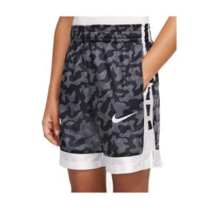 nike boy's dri-fit™ elite all over print shorts (little kids/big kids) black/white/white xl (18-20 big kid)