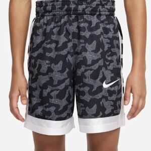 Nike Boy's Dri-FIT™ Elite All Over Print Shorts (Little Kids/Big Kids) Black/White/White XL (18-20 Big Kid)