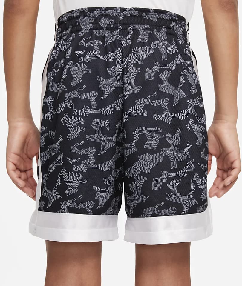 Nike Boy's Dri-FIT™ Elite All Over Print Shorts (Little Kids/Big Kids) Black/White/White XL (18-20 Big Kid)