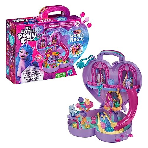 My Little Pony Mini World Magic Compact Creation Bridlewood Forest Toy, Buildable Playset with Izzy Moonbow for Kids Ages 5 and Up