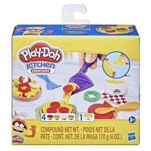 play-doh kitchen creations- cheesy pizza playset for kids 3 years and up, non-toxic