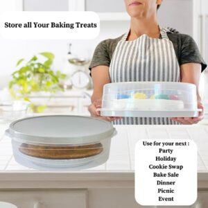 Evelots Pie Keepers Clear Plastic Food Storage Containers 2 Pack Holds 10 Inch Cakes, Pies, Pastries