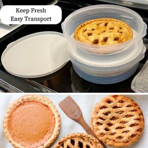 Evelots Pie Keepers Clear Plastic Food Storage Containers 2 Pack Holds 10 Inch Cakes, Pies, Pastries