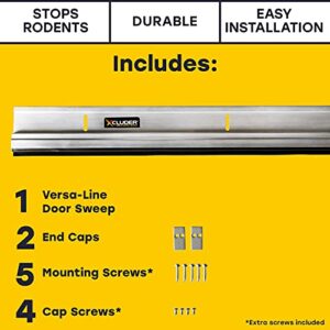 Xcluder 48" Versa-Line Door Sweep, Mill Aluminum Finish – Seals Out Animals, Easy to Install, Maximum Adjustability; Under-Door Seal; Chew Proof