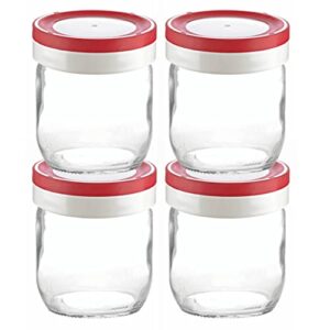 tribello wide mouth mason jars 14 oz, 4-pack glass canning jars featured with plastic rubber airtight lids for meal prep, food storage overnight oats, jelly, dry food canning, and homemade yogurt
