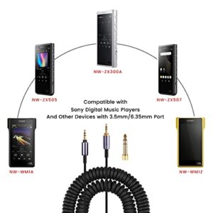 WH-1000XM3 Coiled Audio Cable Replacement for Sony WH-1000XM4, WH-1000XM2 Headsets, 1/8” Extension Cord with 1/4” Adapter Works on PS5 PS4 PC Smartphone Xbox One, 4ft to 14ft