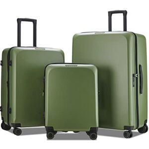 verage freeland 3 piece luggage sets with x-large spinner wheels, expandable hardshell luggage sets, travel suitcase set tsa approved (20/24/29-inch, green)