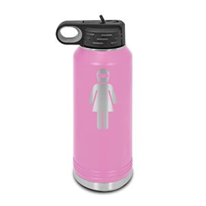 girl racer laser engraved water bottle customizable polar camel stainless steel with straw - import lifestyle light purple 32 oz