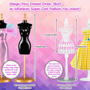 400PC+ Fashion Designer Kits for Girls, Creativity DIY Arts & Crafts Toys Fashion Design Sketchbook with Mannequins, All in One Box Doll Clothes Sewing kit for Kids Ages 8-12+ Birthday Girls Gift