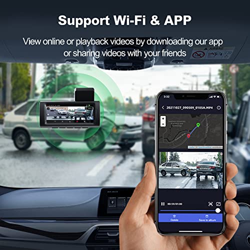 Yeecore Dash Cam, 4K Dash Cam Front UHD 2160P, Car Camera with WiFi GPS, 3.16" LCD,Dash Camera for Cars with WDR, Night Vision, Parking Monitor, G-Sensor, Support 256GB Max