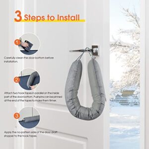 YOOGO Door Draft Stopper - Water Resistant Noise Breeze Cold Air Under Door Blocker, Machine Washable Sound Proof Draft Guard, Door Snake Draft Stopper with Large Storage Bag (36 in Water Resistant)