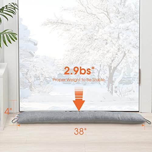 YOOGO Door Draft Stopper - Water Resistant Noise Breeze Cold Air Under Door Blocker, Machine Washable Sound Proof Draft Guard, Door Snake Draft Stopper with Large Storage Bag (36 in Water Resistant)