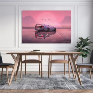 klloq Ferrari F40 Super Sports Car Poster 17 Canvas Poster Wall Art Decor Print Picture Paintings for Living Room Bedroom Decoration Unframe 12x18inch(30x45cm)