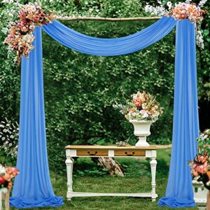 Wedding Arch Draping Fabric Aqua 6 Yards 2 Panels Turquoise Wedding Arches for Ceremony Chiffon Fabric Drapery Tulle Backdrop Curtain Blue Sheer Wedding Drapes Wedding Archway Backdrop for Reception