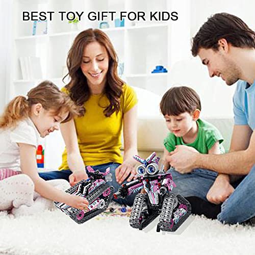 RAYWER RC Robot STEM Projects (408 pcs) for Kids Ages 6-12, Remote APP Controlled Robot, Coding Gear Robot/Tank/RC Car Building Toys Birthday Gifts for Teens Boys Girls