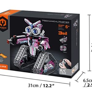 RAYWER RC Robot STEM Projects (408 pcs) for Kids Ages 6-12, Remote APP Controlled Robot, Coding Gear Robot/Tank/RC Car Building Toys Birthday Gifts for Teens Boys Girls