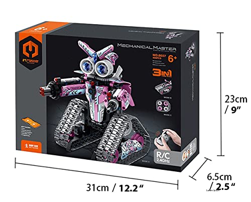 RAYWER RC Robot STEM Projects (408 pcs) for Kids Ages 6-12, Remote APP Controlled Robot, Coding Gear Robot/Tank/RC Car Building Toys Birthday Gifts for Teens Boys Girls