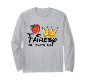 fairesy of them all with crown and appale halloween theme long sleeve t-shirt