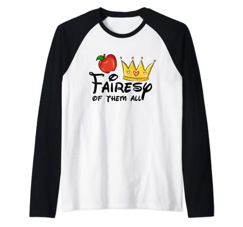 Fairesy Of Them All With Crown and Appale Halloween Theme Raglan Baseball Tee