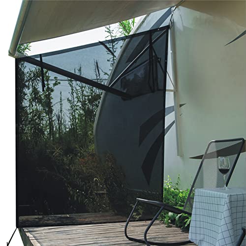 Dulepax RV Awning Side Shade- 9'X7' -Second Generation RV Awning Side Shade Screen Significantly Improves Shadew and Privacy.Universal RV Awning Shade Screen with Complete Kits.