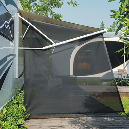 Dulepax RV Awning Side Shade- 9'X7' -Second Generation RV Awning Side Shade Screen Significantly Improves Shadew and Privacy.Universal RV Awning Shade Screen with Complete Kits.