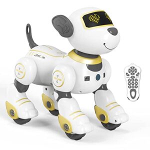 sonomo remote control robot dog toy for kids, programmable robotic puppy, smart interactive stunt robot dog toy for kids 3-8 year gift