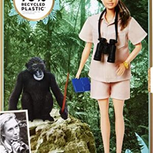 Barbie Dr. Jane Goodall Inspiring Women Doll, Made from Recycled Materials, Gift for Collectors and Kids Ages 6 Years Old & Up