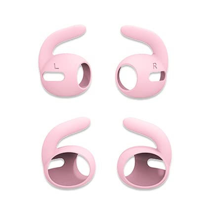 ALXCD Sport Eartips Hook Compatible with AirPods 3 Earbuds 3rd Gen 2021, Anti Slip Silicone Earbuds Covers Earhooks, Compatible with AirPods 3, 5 Pairs, White Gray Pink Red Blue