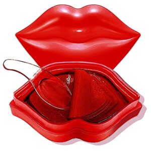 20pcs moisturizing restores moisture lip mask for dry lips and lip lines overnight lip care, gel treatment plumping ​lips mask (red)