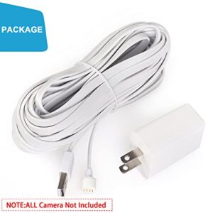 UYODM Power Cable Compatible with Google Nest Cam Outdoor or Indoor, Battery - 32.8 ft/10m Weatherproof Charging Cable Power Your Nest Cam (Battery) Continuously - White