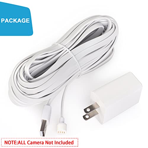 UYODM Power Cable Compatible with Google Nest Cam Outdoor or Indoor, Battery - 32.8 ft/10m Weatherproof Charging Cable Power Your Nest Cam (Battery) Continuously - White