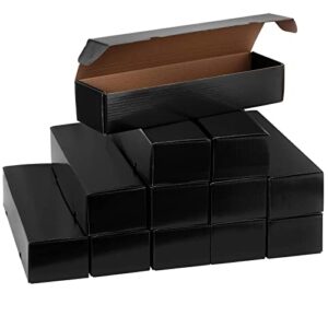 12 pack card storage box for standard 20pt trading cards, baseball card boxes storage collectible trading card cases for baseball, sport cards, gaming card collecting (black, 14 x 2.7 x 3.6 inch)