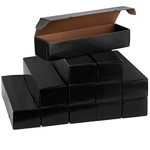 12 Pack Card Storage Box for Standard 20pt Trading Cards, Baseball Card Boxes Storage Collectible Trading Card Cases for Baseball, Sport Cards, Gaming Card Collecting (Black, 14 x 2.7 x 3.6 Inch)