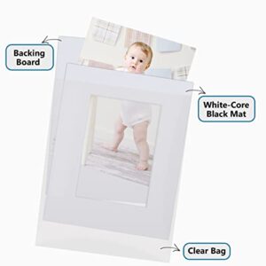 Somime Acid Free 8x10 Frame Mat Set, White 8x10 Matte for 5x7 Pictures with Core Bevel Cut for Photos, Artworks, Prints(10 Pack) - Includes Pre-Cut Mats, Backing Boards and Crystal Seal Bags