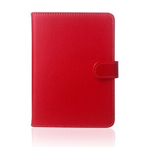 Book Style Pu Leather Case Cover Compatible with Barnes & Noble Nook GlowLight 4 6" ebook Reader Protective Sleeve (Red)