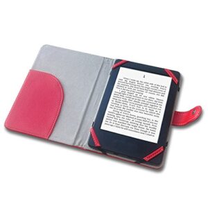 Book Style Pu Leather Case Cover Compatible with Barnes & Noble Nook GlowLight 4 6" ebook Reader Protective Sleeve (Red)