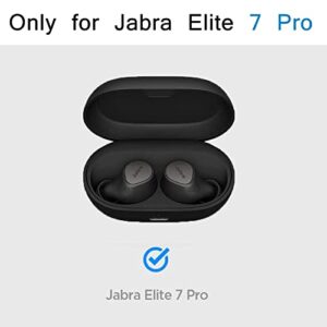 LiZHi Silicone Case for Jabra Elite 7 Pro,Anti-Break Anti-Lost & Shockproof Easy Carrying Unique Dual Hole Portable Protective Case Cover with Carabiner for 2021 Newest Jabra Elite 7 Pro (Black)