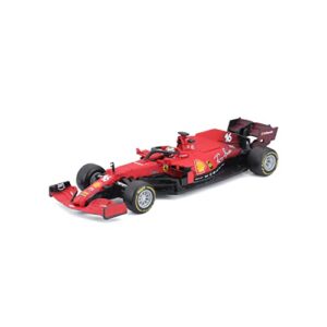 Bburago B18-36828L 1:43 F1 2021 Ferrari SF21 with Helmet Leclerc, Assorted Designs and Colours