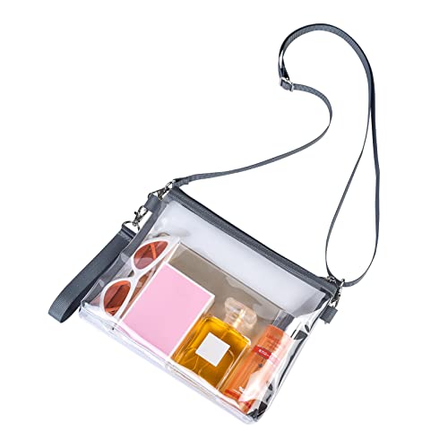 Clear Crossbody Purse Bag Stadium Approved Clear Tote Bag for Work Concert Sports