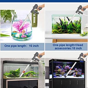 QZQ Aquarium Gravel Cleaner [2023 Edition] Vacuum Fish Tank Vacuum Cleaner Tools for Aquarium Water Changer with Aquarium Thermometers Fish Net kit Use for Fish Tank Cleaning Gravel and Sand