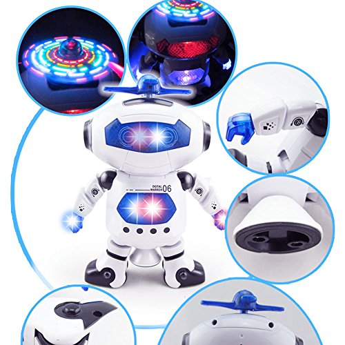 Hozee Lighting Robot Toy, Humanoid Robot Kid Robot Toy 360° Rotatable Interesting Robot Toy for Birthday Gift