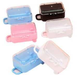 fuqianyuan 6 pcs mini travel suitcase storage box travel gear doll carrier storage doll playsets