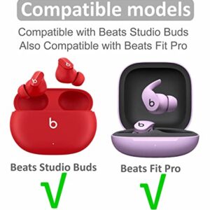 6 Pairs Double Flange Compatible with Beats Studio Buds/Fit Pro Ear Tips, S/M/L Replacement Noise Isolation Silicone Eartips Earbuds Fit in Case for Beat Studio Buds - 2 Flange Black