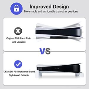 DEVASO PS5 Horizontal Stand, Accessories PS5 Horizontal Stand with 3 Sets of Sticker for Playstation 5 Console(Only for Digital)